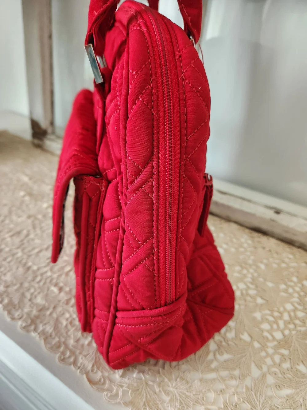 Vera Bradley Red Quilted Shoulder Bag - Women's Handbag
